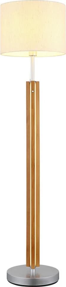 NOWA Stehlampe TAUGUS Braun Metall Holz Textilschirm - Bild 4
