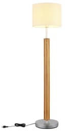 NOWA Stehlampe TAUGUS Braun Metall Holz Textilschirm Bild 5
