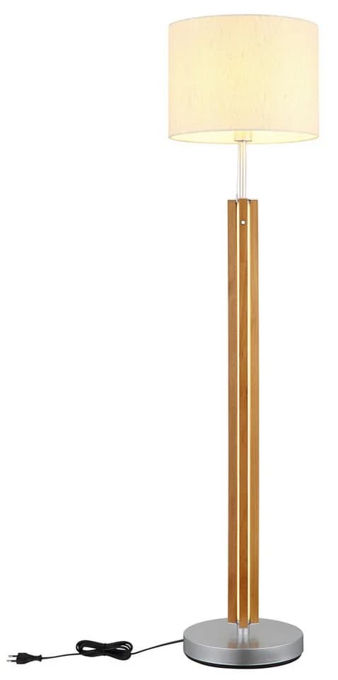 NOWA Stehlampe TAUGUS Braun Metall Holz Textilschirm - Bild 5