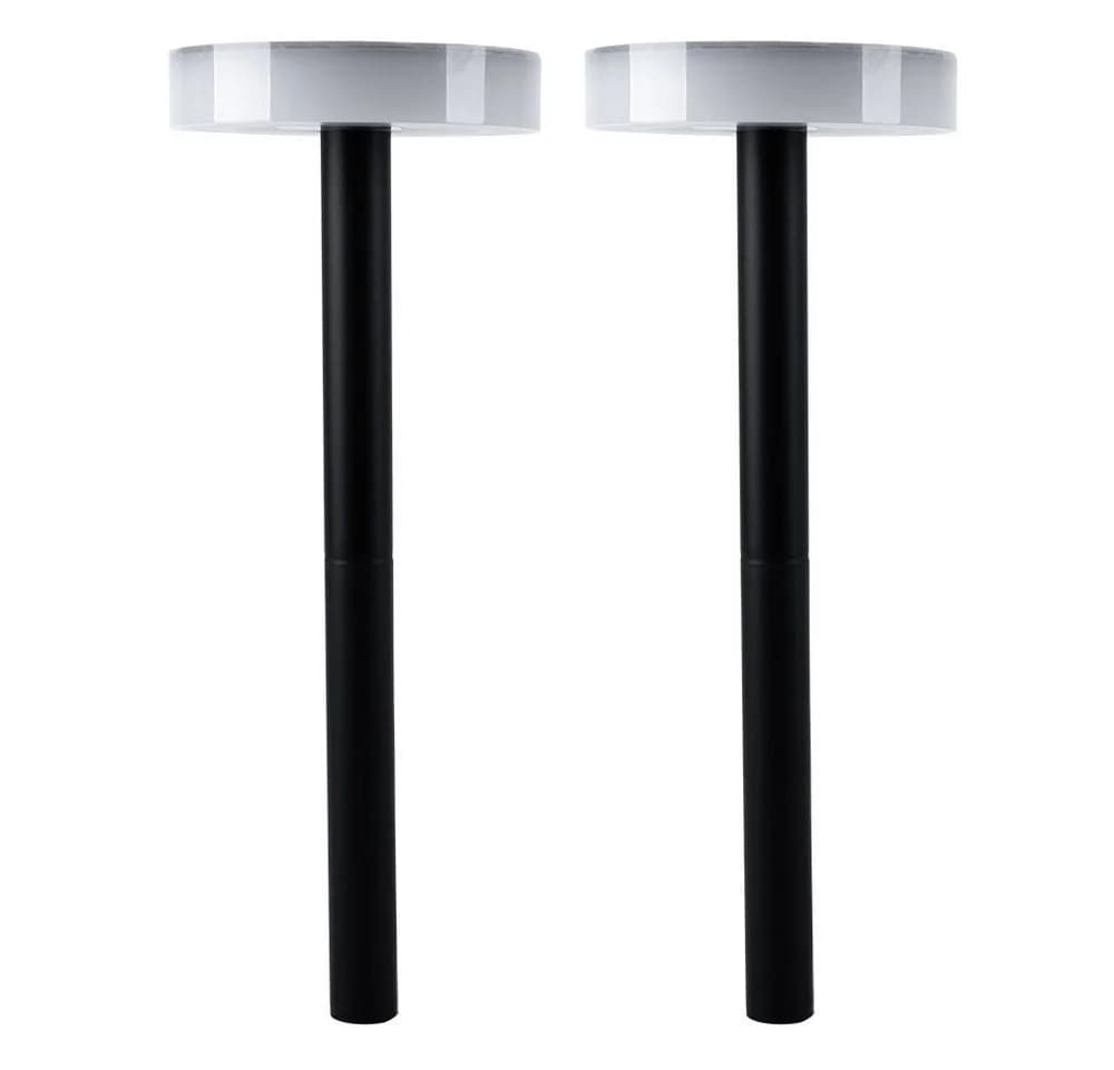 GLOBO LIGHTING Solarleuchte Schwarz 2er Set Warmweiß