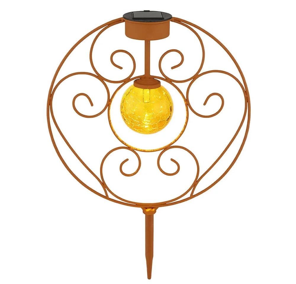 GLOBO LIGHTING Solarleuchte Rostfarben mit LED und Erdspieß - Bild 5