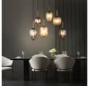GLOBO LIGHTING LED-Hängeleuchte Warmweiß 6x E14 Glas Messing Bild 2