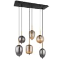 GLOBO LIGHTING LED-Hängeleuchte Warmweiß 6x E14 Glas Messing Bild 3