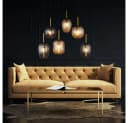 GLOBO LIGHTING LED-Hängeleuchte Warmweiß 6x E14 Glas Messing Bild 4