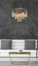 GLOBO LIGHTING Pendelleuchte GORLEY Schwarz Glasstäbe Bild 1