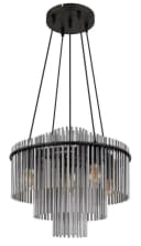 GLOBO LIGHTING Pendelleuchte GORLEY Schwarz Glasstäbe Bild 2