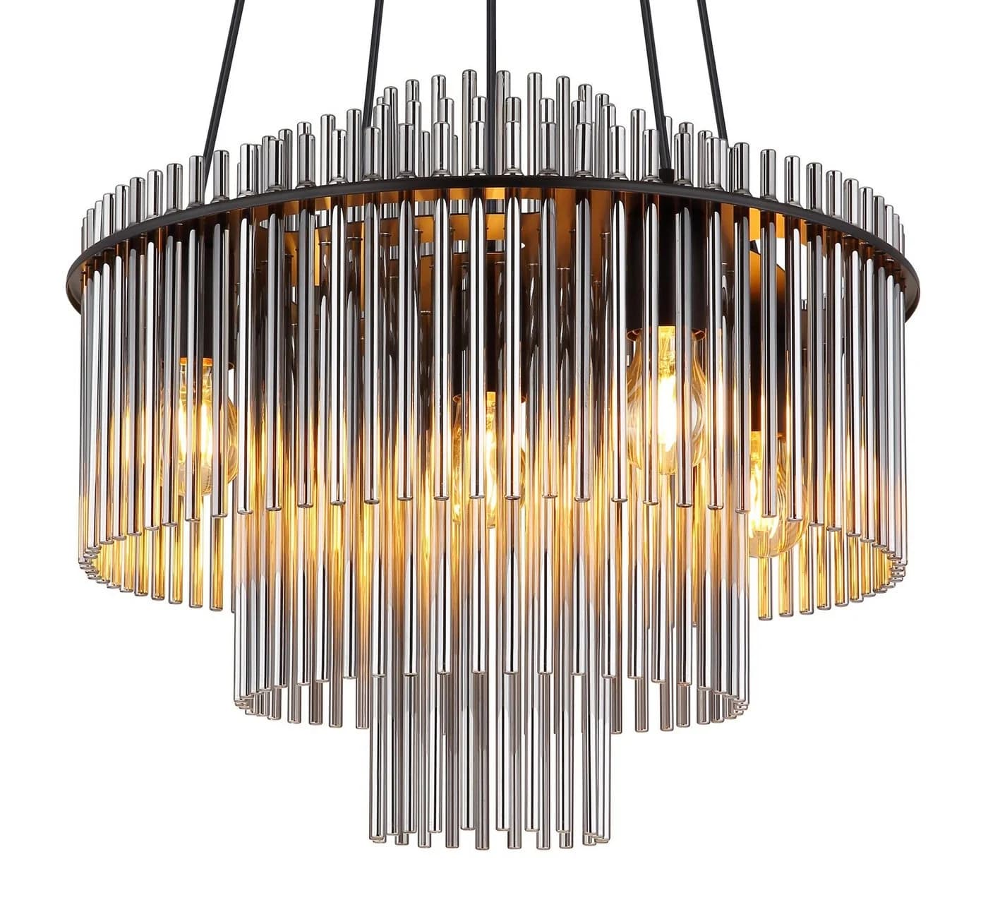 GLOBO LIGHTING Pendelleuchte GORLEY Schwarz Glasstäbe - Bild 4