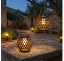 GLOBO LIGHTING Solarleuchte Feuereffekt Rost Hanfseil Bild 5