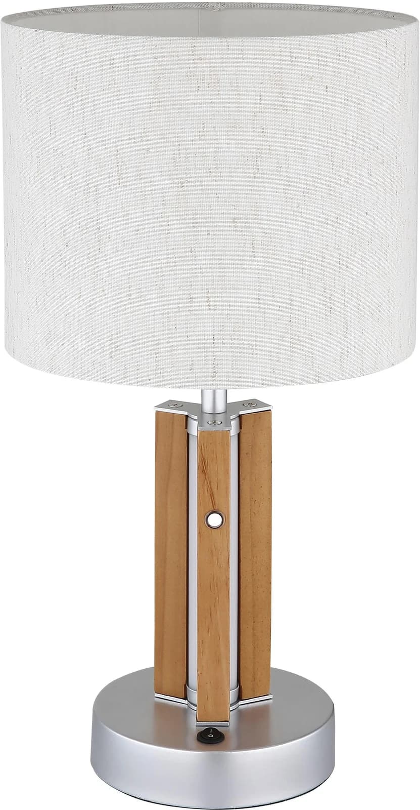 NOWA Tischleuchte TAUGUS Braun Metall & Holz Touch-Dimmer