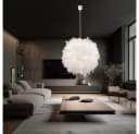 GLOBO LIGHTING LED Pendelleuchte Weiß mit Federn Bild 1