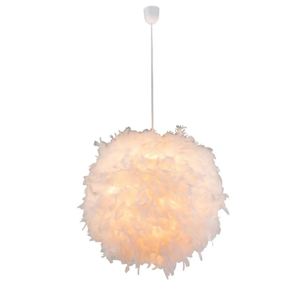 GLOBO LIGHTING LED Pendelleuchte Weiß mit Federn - Bild 2