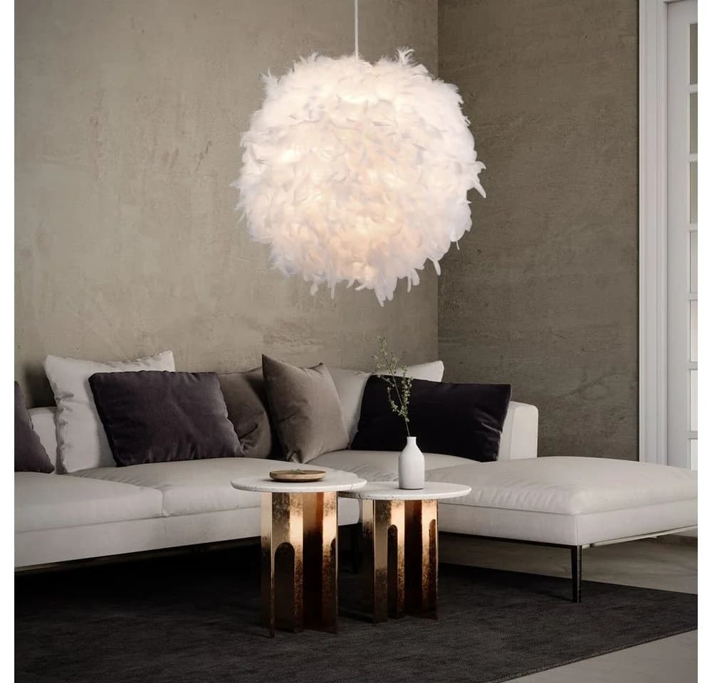 GLOBO LIGHTING LED Pendelleuchte Weiß mit Federn - Bild 5
