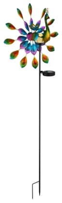 GLOBO LIGHTING Solarleuchte Metall Schwarz Matt Pfau-Design Bild 3
