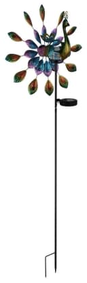 GLOBO LIGHTING Solarleuchte Metall Schwarz Matt Pfau-Design Bild 4