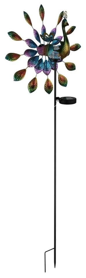 GLOBO LIGHTING Solarleuchte Metall Schwarz Matt Pfau-Design - Bild 4