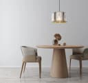 NOWA Pendelleuchte RUN Braun Holzoptik Kristalle Bild 1