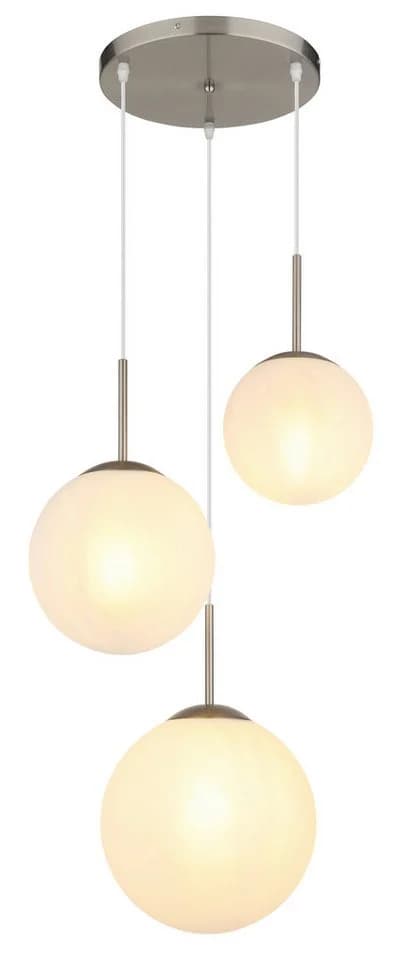 NOWA Pendelleuchte KOP Silber 3x E27 Alabaster-Optik - Bild 3