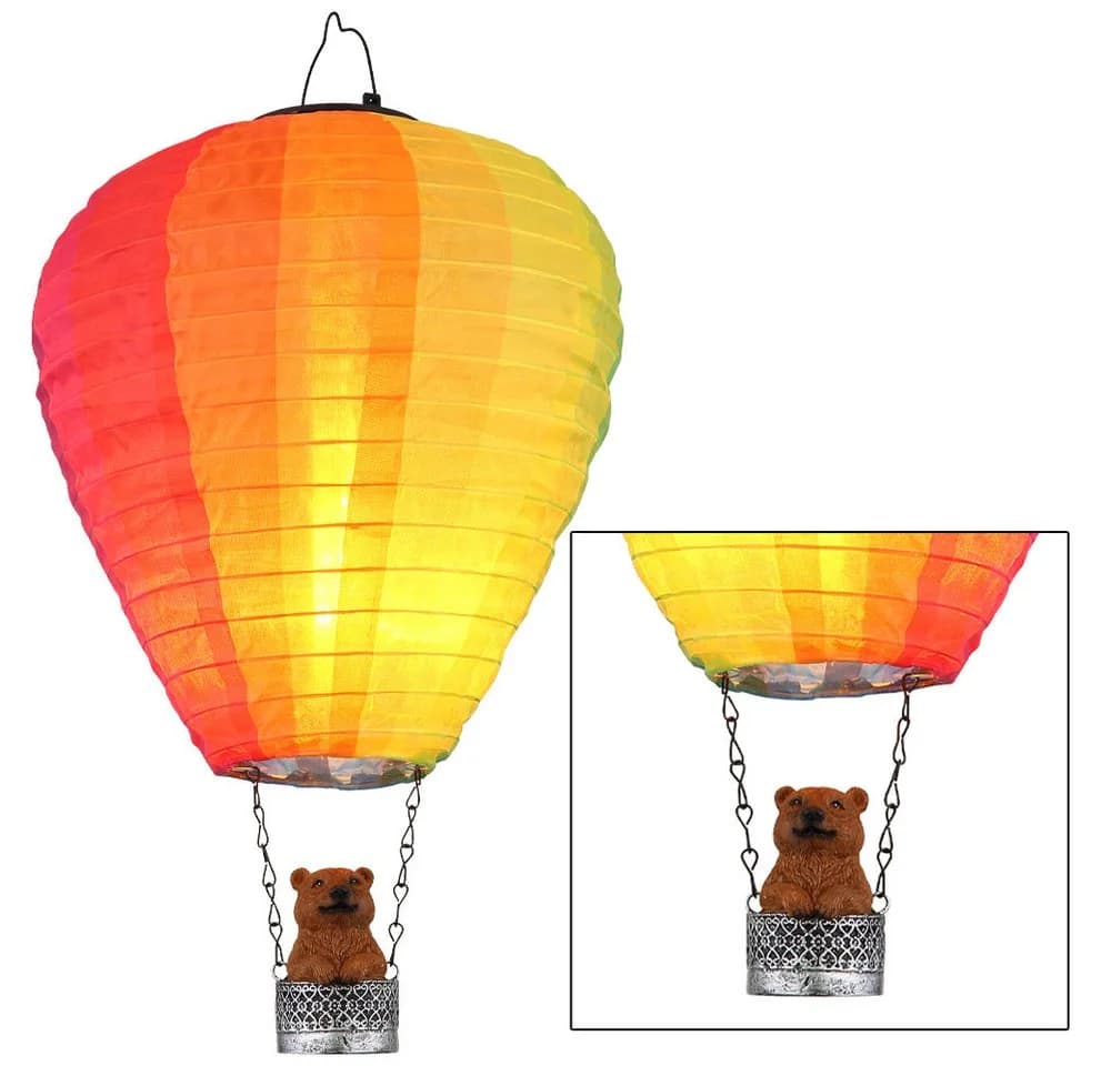 GLOBO LIGHTING LED Solarleuchte Heißluftballon Bunt Warmweiß