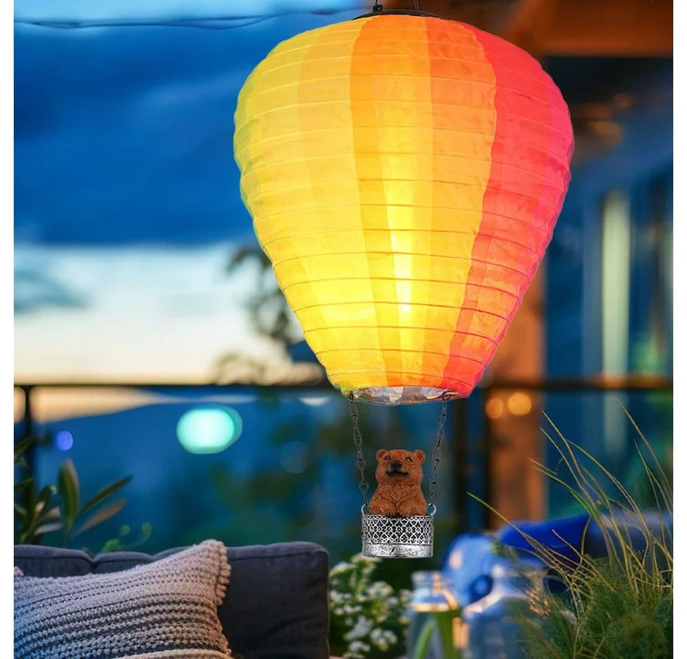 GLOBO LIGHTING LED Solarleuchte Heißluftballon Bunt Warmweiß - Bild 2