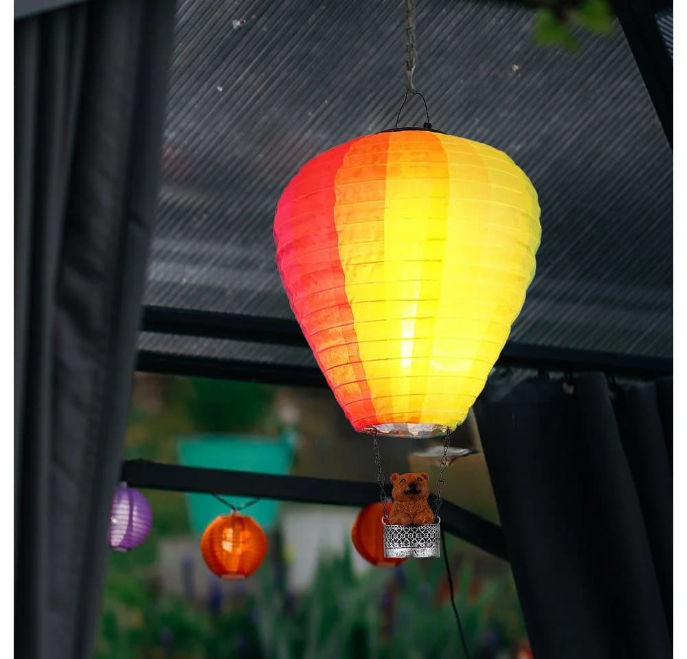 GLOBO LIGHTING LED Solarleuchte Heißluftballon Bunt Warmweiß - Bild 4