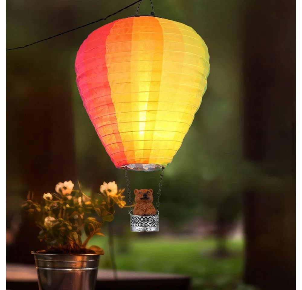 GLOBO LIGHTING LED Solarleuchte Heißluftballon Bunt Warmweiß - Bild 5