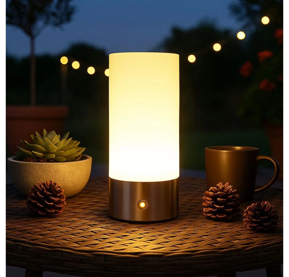 GLOBO LIGHTING LED Tischleuchte Akku IP44 Farbwechsel Nickel - Bild 4