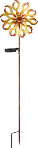 GLOBO LIGHTING Solarleuchte Metall Goldfarben Patiniert mit Windrad Bild 2