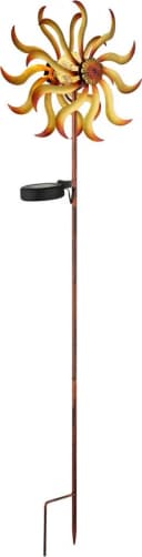 GLOBO LIGHTING Solarleuchte Metall Goldfarben Patiniert mit Windrad Bild 3