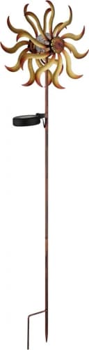 GLOBO LIGHTING Solarleuchte Metall Goldfarben Patiniert mit Windrad Bild 4