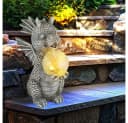 GLOBO LIGHTING Solarleuchte Drache Grau mit Crackle Glas Bild 4