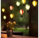 GLOBO LIGHTING LED Solarleuchte Lichterkette Heißluftballons Bunt Schwarz Bild 2