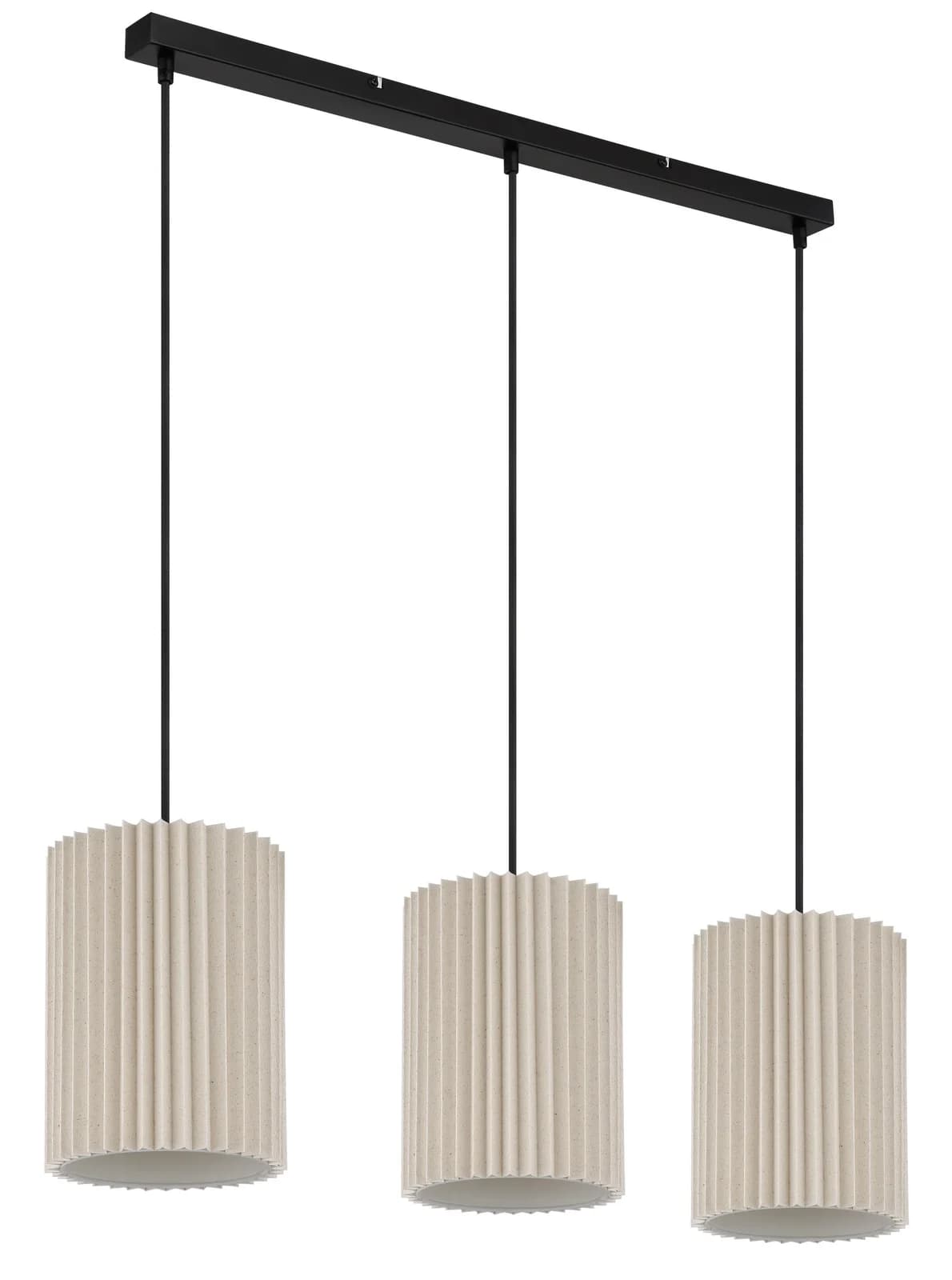 GLOBO LIGHTING Pendelleuchte PAGE 3-flammig Beige Stoff Metall