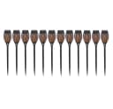 GLOBO LIGHTING 12er Set LED Solarleuchte Schwarz Feuereffekt Gartenfackel Bild 1
