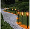 GLOBO LIGHTING 12er Set LED Solarleuchte Schwarz Feuereffekt Gartenfackel Bild 2