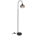 GLOBO LIGHTING LED Stehlampe Schwarz Rauchglas mit Fußschalter Bild 2