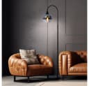 GLOBO LIGHTING LED Stehlampe Schwarz Rauchglas mit Fußschalter Bild 3