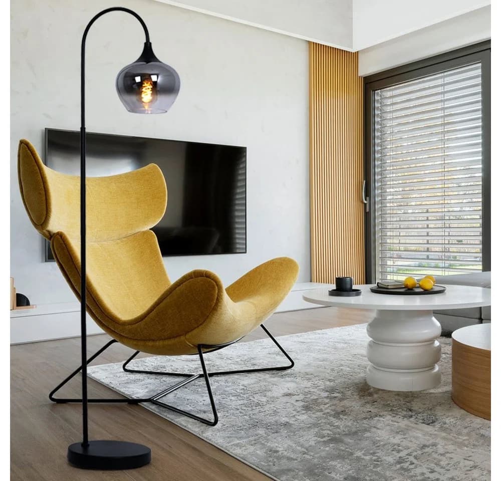 GLOBO LIGHTING LED Stehlampe Schwarz Rauchglas mit Fußschalter - Bild 4