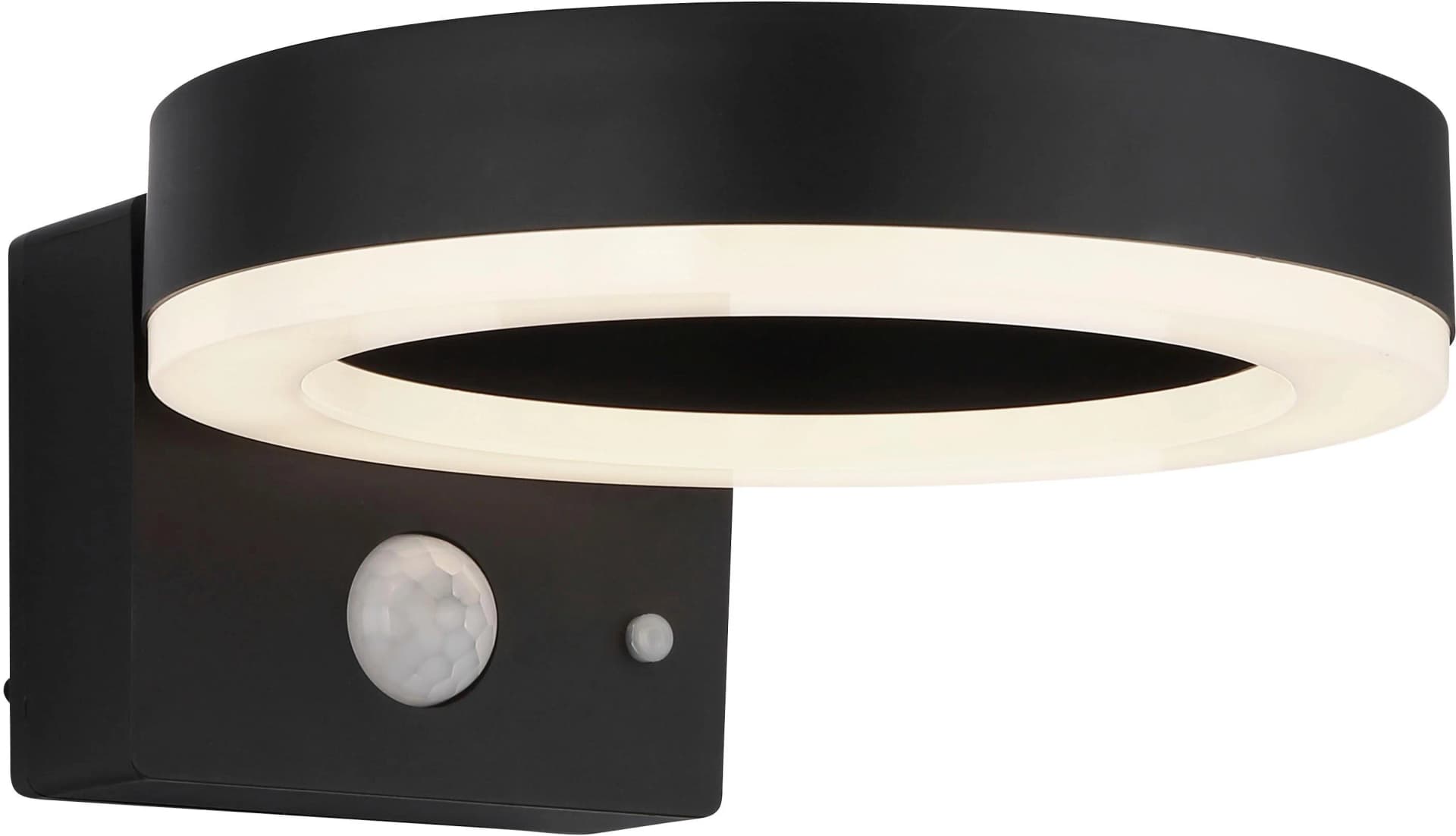 GLOBO LIGHTING LED Solarleuchte Schwarz Matt mit Bewegungsmelder