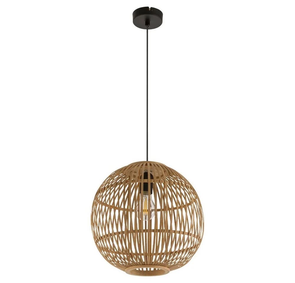 GLOBO LIGHTING LED-Hängeleuchte Bambus-Geflecht Naturfarben