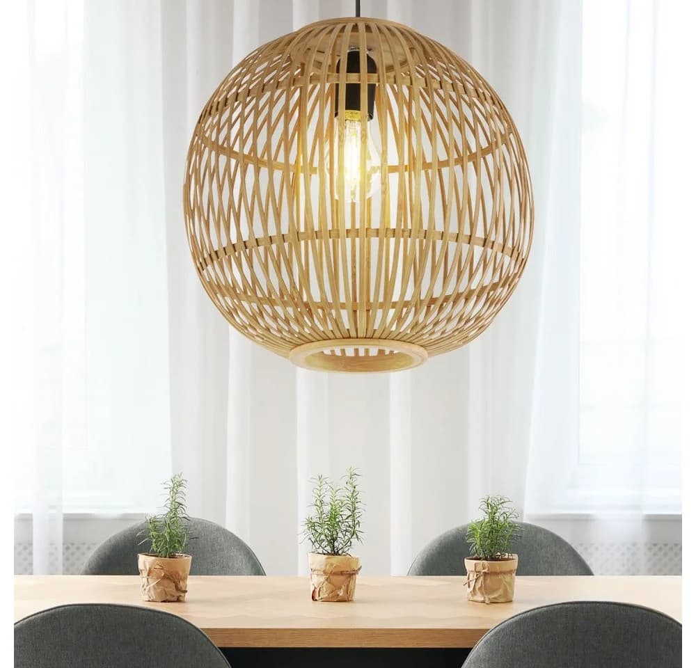GLOBO LIGHTING LED-Hängeleuchte Bambus-Geflecht Naturfarben - Bild 3