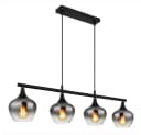 GLOBO LIGHTING LED Pendelleuchte 4-flammig Schwarz Rauchfarben Bild 1
