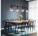 GLOBO LIGHTING LED Pendelleuchte 4-flammig Schwarz Rauchfarben Bild 2