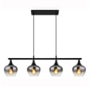 GLOBO LIGHTING LED Pendelleuchte 4-flammig Schwarz Rauchfarben Bild 5