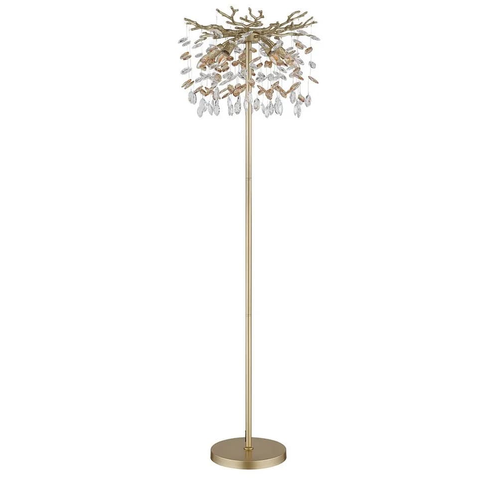 Stehleuchte QUEENA Gold Metall Glaskristalle Amber GLOBO Lighting - Bild 5