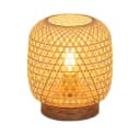 GLOBO LIGHTING LED Tischleuchte Bambusgeflecht Warmweiß E27 Bild 1