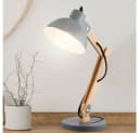 GLOBO LIGHTING Schreibtischlampe Holz Metall Grau Bild 1