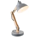 GLOBO LIGHTING Schreibtischlampe Holz Metall Grau Bild 2