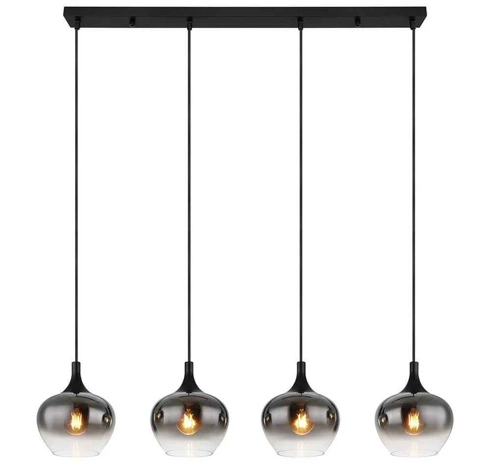 GLOBO LIGHTING LED-Hängeleuchte Schwarz Rauchglas Warmweiß