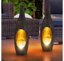 GLOBO LIGHTING Solarleuchte Warmweiß Rattan-Look 2er Set Bild 2