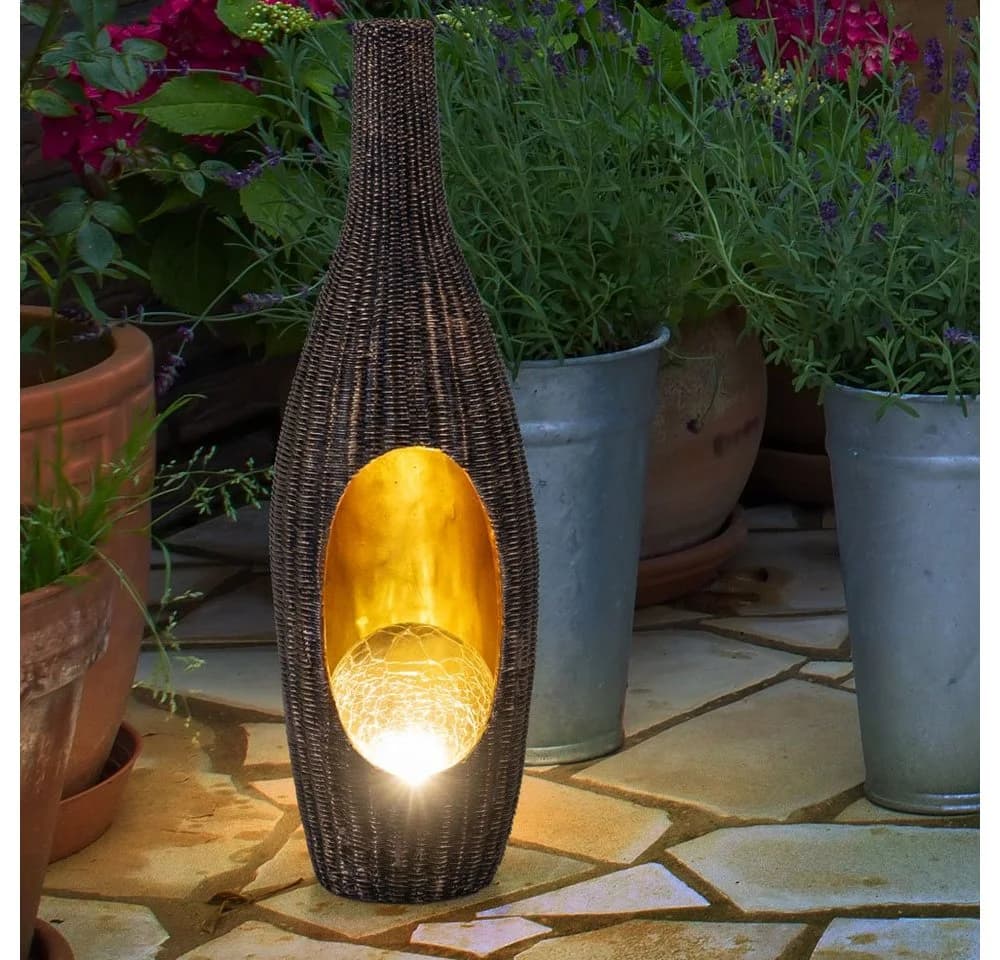 GLOBO LIGHTING Solarleuchte Warmweiß Rattan-Look 2er Set - Bild 5